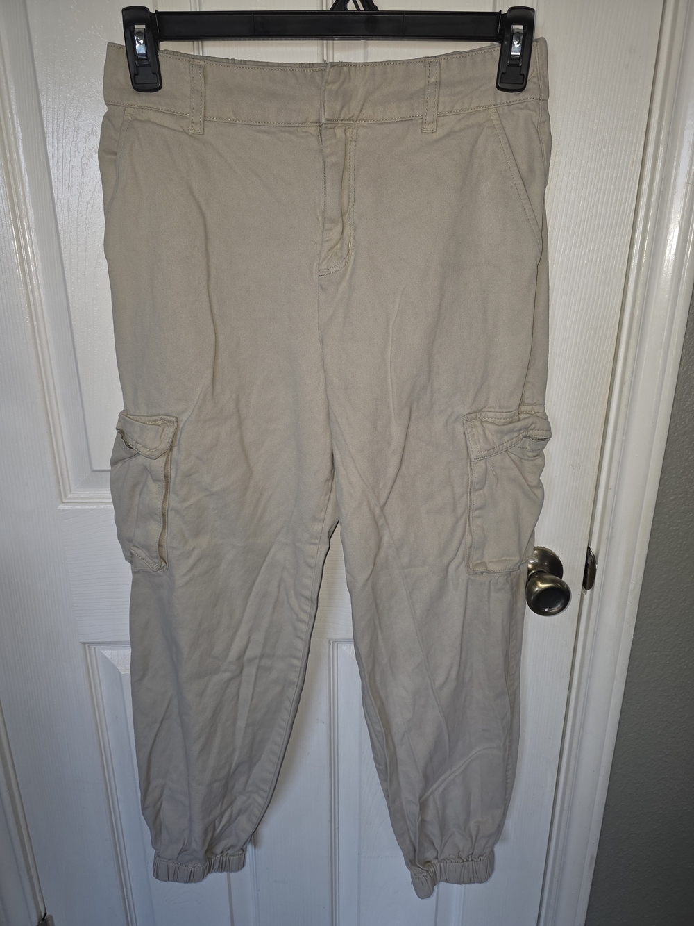 Forever 21 Beige Cargo Jogger Pants with Utility Pockets